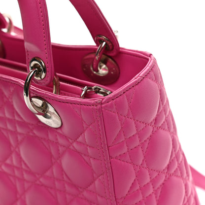 Christian Dior Lambskin Cannage Medium Lady Dior Fuchsia 13 of 13