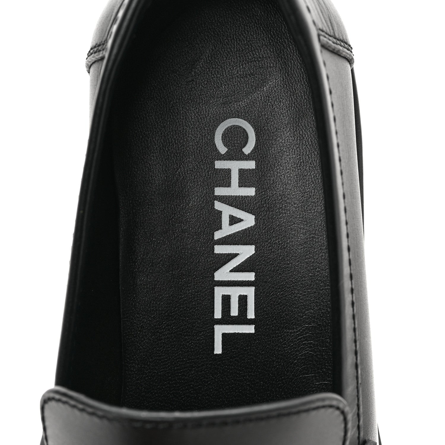 Chanel Calfskin CC Platform Loafers 38 Black 6 of 8