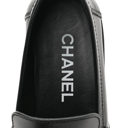 Chanel Calfskin CC Platform Loafers 38 Black 6 of 8