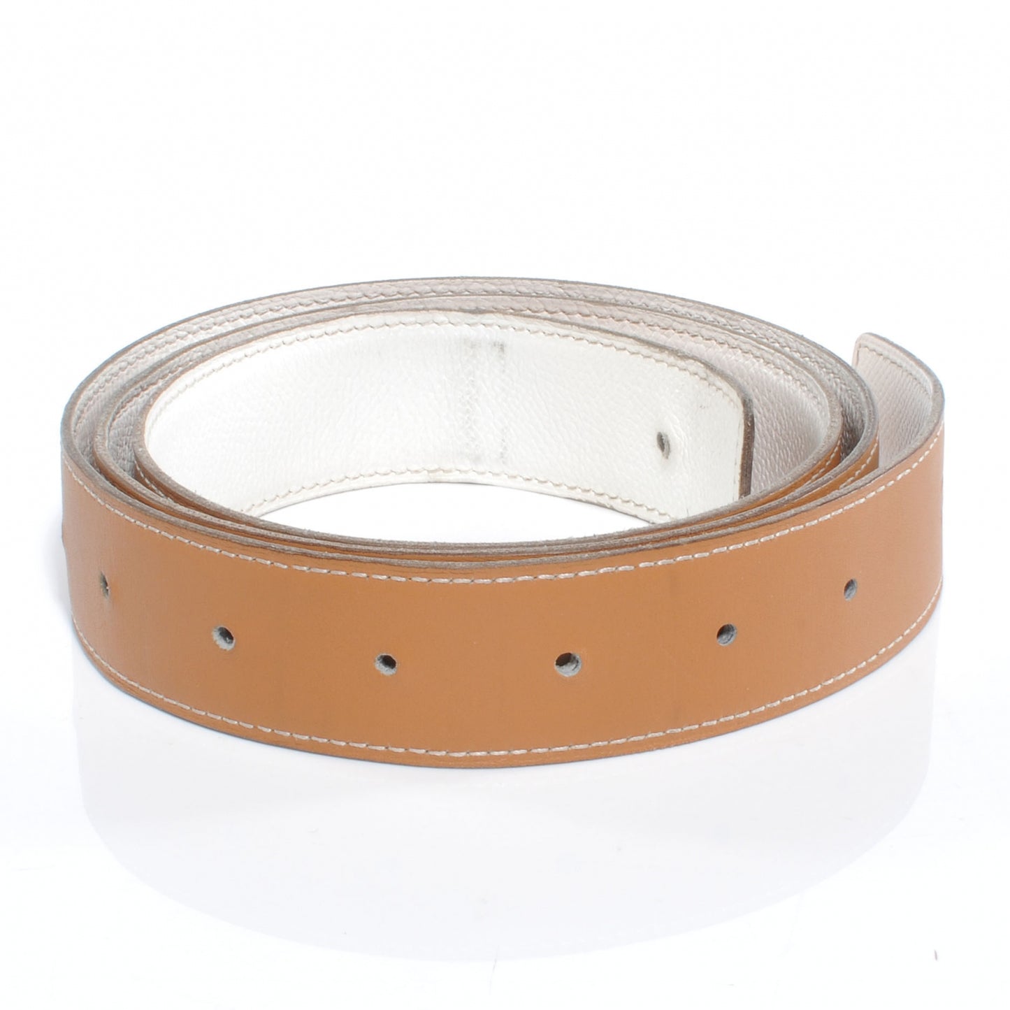 Chamonix Epsom Reversible Belt Strap 100 Natural Blanc