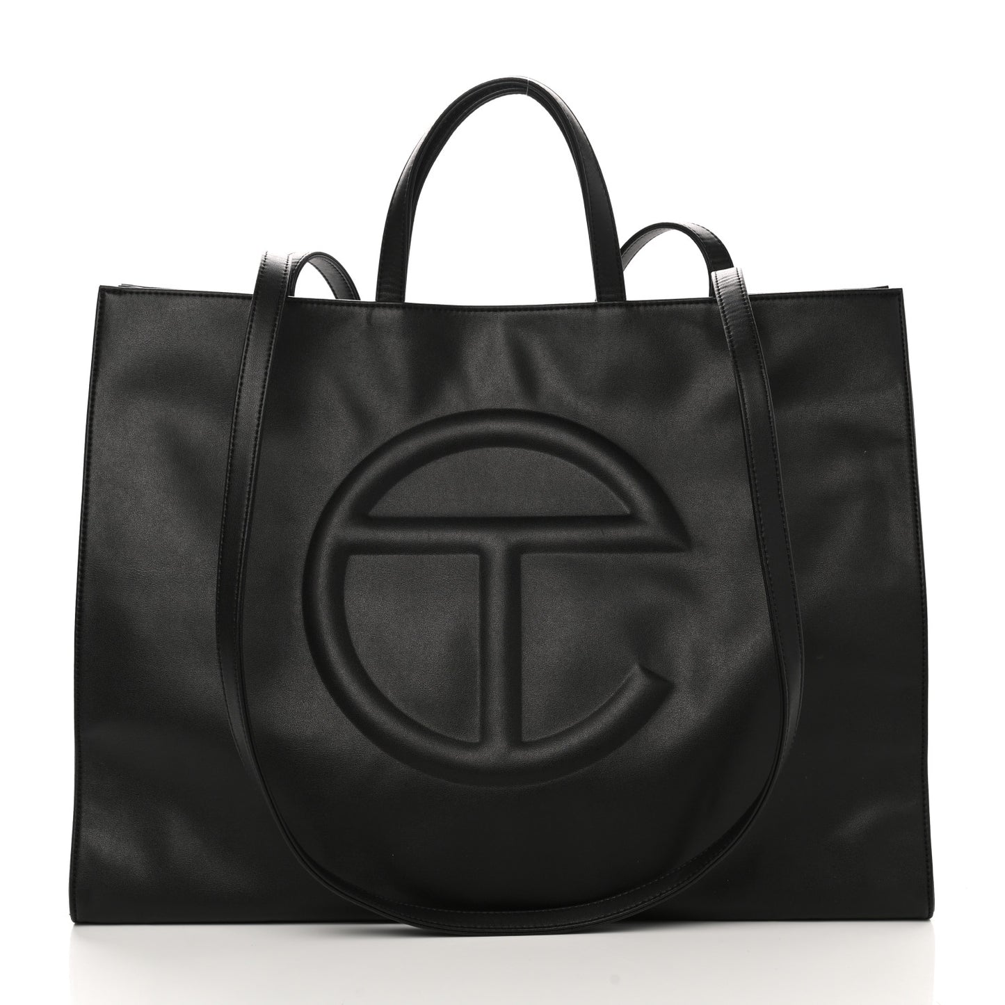 Vegan Leather Large Shopping Bag Black