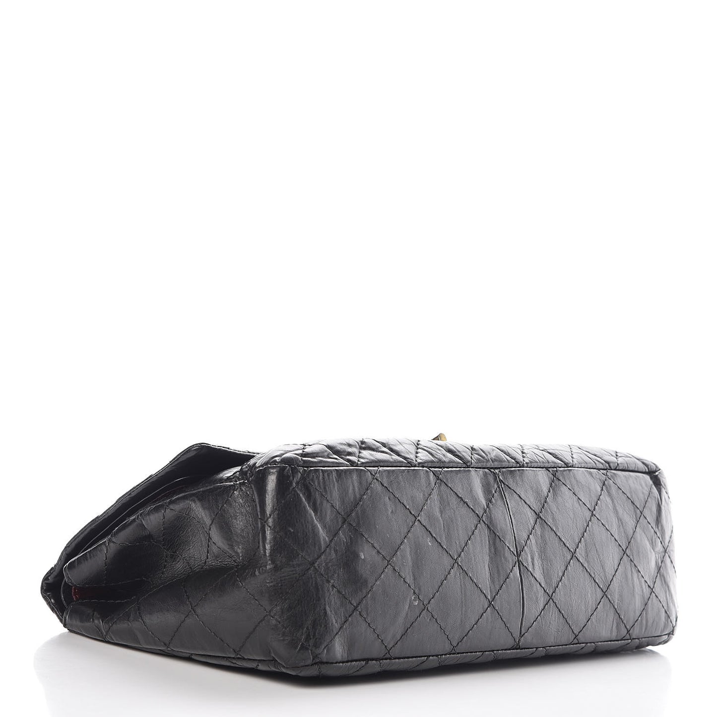 Aged Calfskin Quilted 2.55 Reissue 227 Flap Black