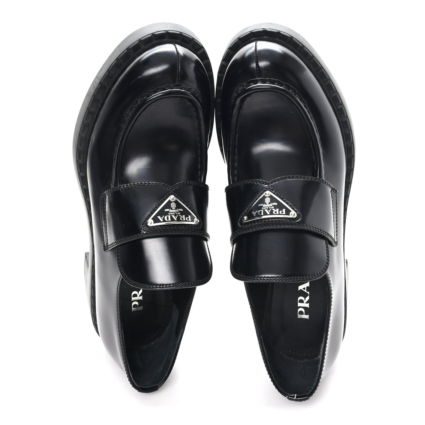 Spazzolato Metal Triangle Logo 50mm Loafers 39 Black