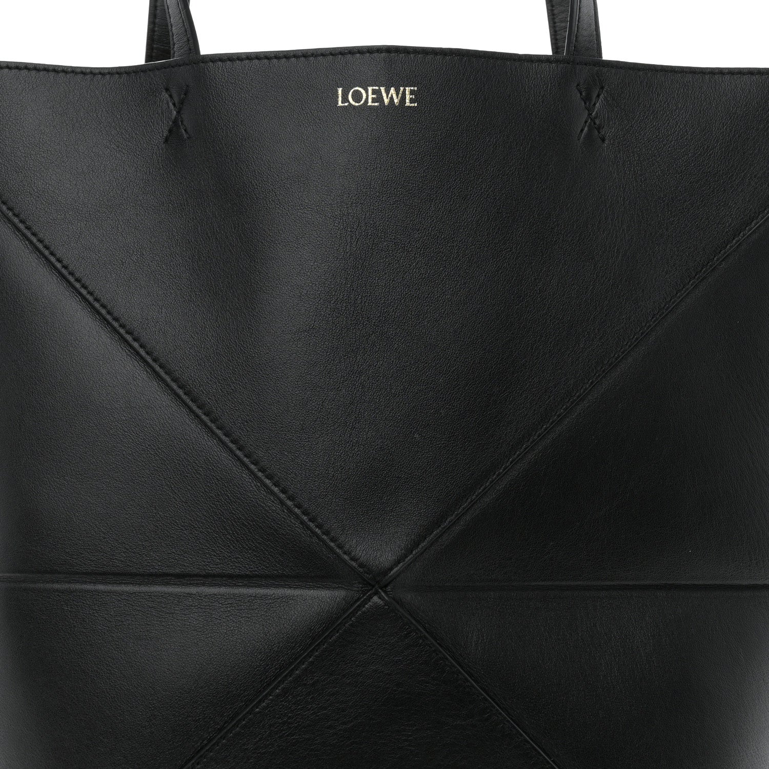 Loewe Shiny Calfskin Medium Puzzle Fold Tote Black 7 of 12