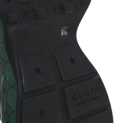 Gucci GG Supreme Monogram Mens Rhyton Sneakers 8.5 Black Green 8 of 11