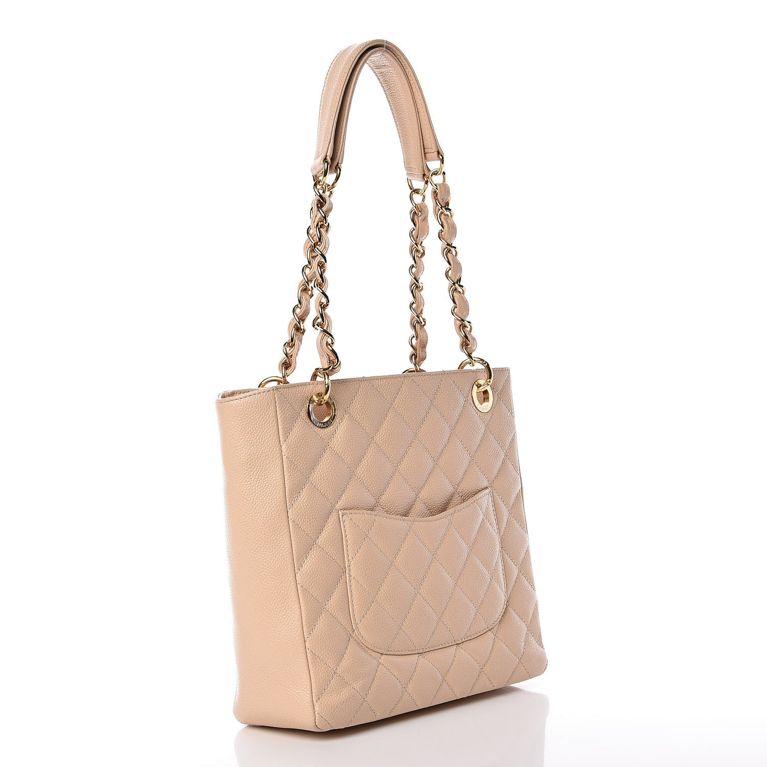 Chanel Caviar Quilted Petit Shopping Tote PST Beige Clair 3 of 11