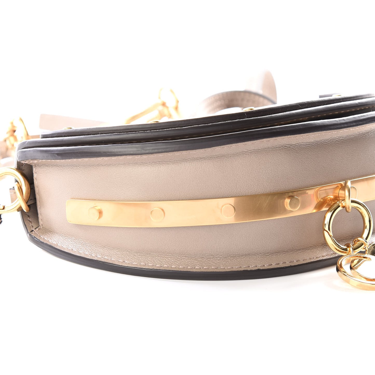 Calfskin Small Nile Bracelet Minaudiere Bag Motty Grey