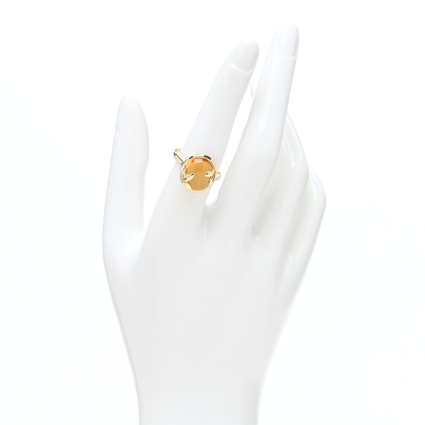 18K Yellow Gold Citrine Paloma Picasso Olive Leaf Ring 54 7