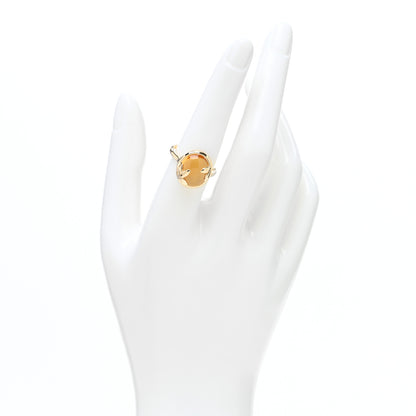 Tiffany 18K Yellow Gold Citrine Paloma Picasso Olive Leaf Ring 54 7 2 of 4