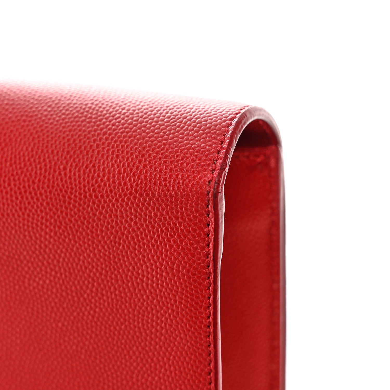 Saint Laurent Grain De Poudre Classic Monogram Cassandre Clutch New Red 10 of 15