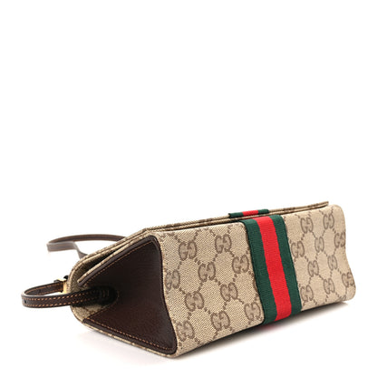 Gucci Monogram Web Small Pouch with Strap  Sand Dark Brown 3 of 10