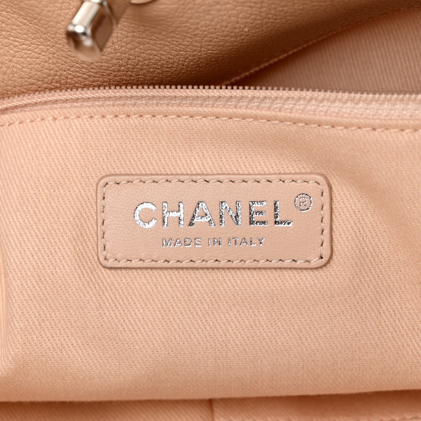 Grained Calfskin Stitched Medium Braided With Style Hobo Beige