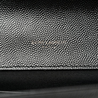 Saint Laurent Grain De Poudre Monochrome Monogram Cassandre Clutch Black 6 of 7