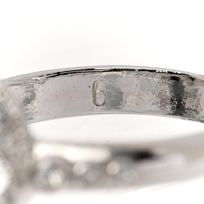 Christian Dior Metal Enamel Crystal Bow D Ring 52 6 Silver 4 of 5