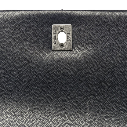 Chanel Caviar Quilted Medium Coco Handle Flap Navy Blue 13 of 14