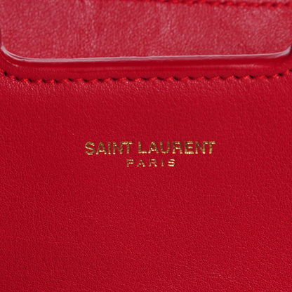 Saint Laurent Calfskin Baby Monogram Cabas Red 6 of 8