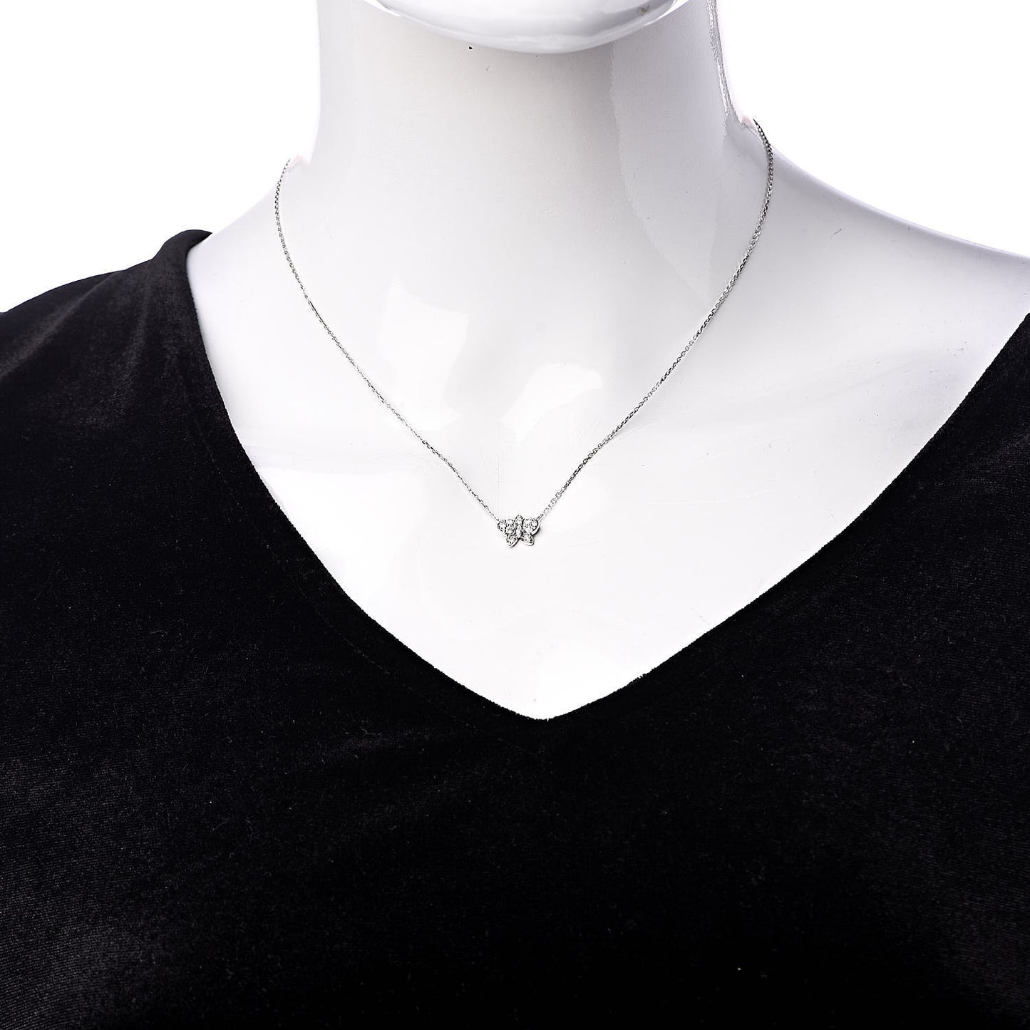 18K White Gold Diamond Caresse D'Orchidees Par Necklace
