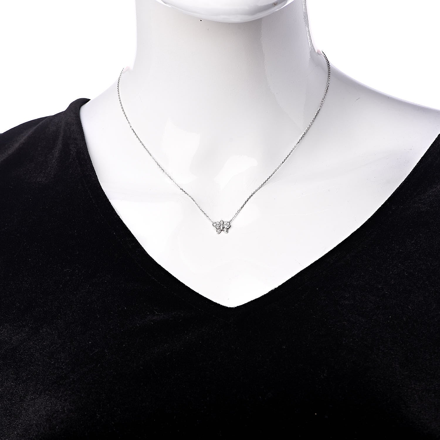 Cartier 18K White Gold Diamond Caresse D'Orchidees Par Necklace 2 of 7