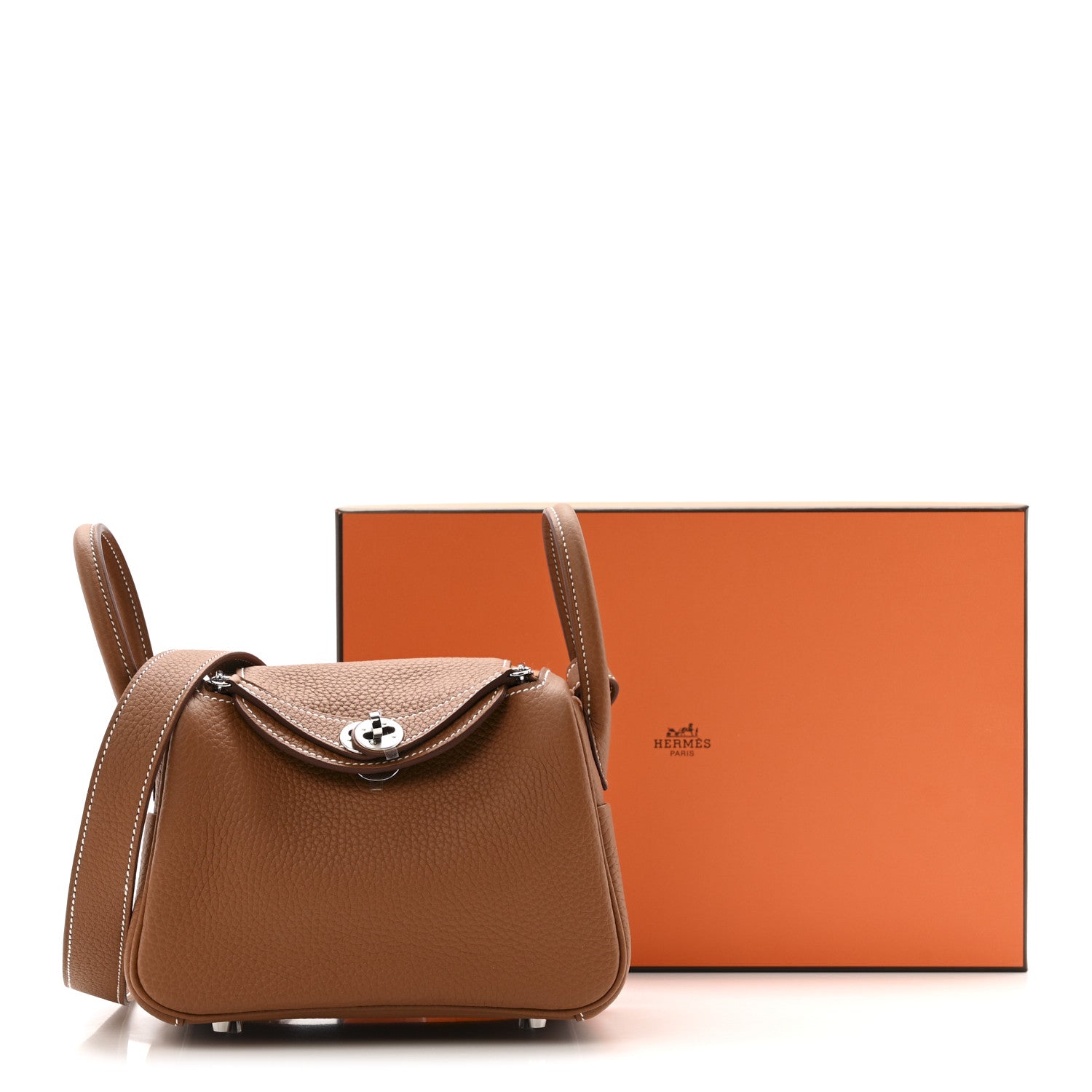 Hermes Taurillon Clemence Mini Lindy 20 Gold 11 of 11