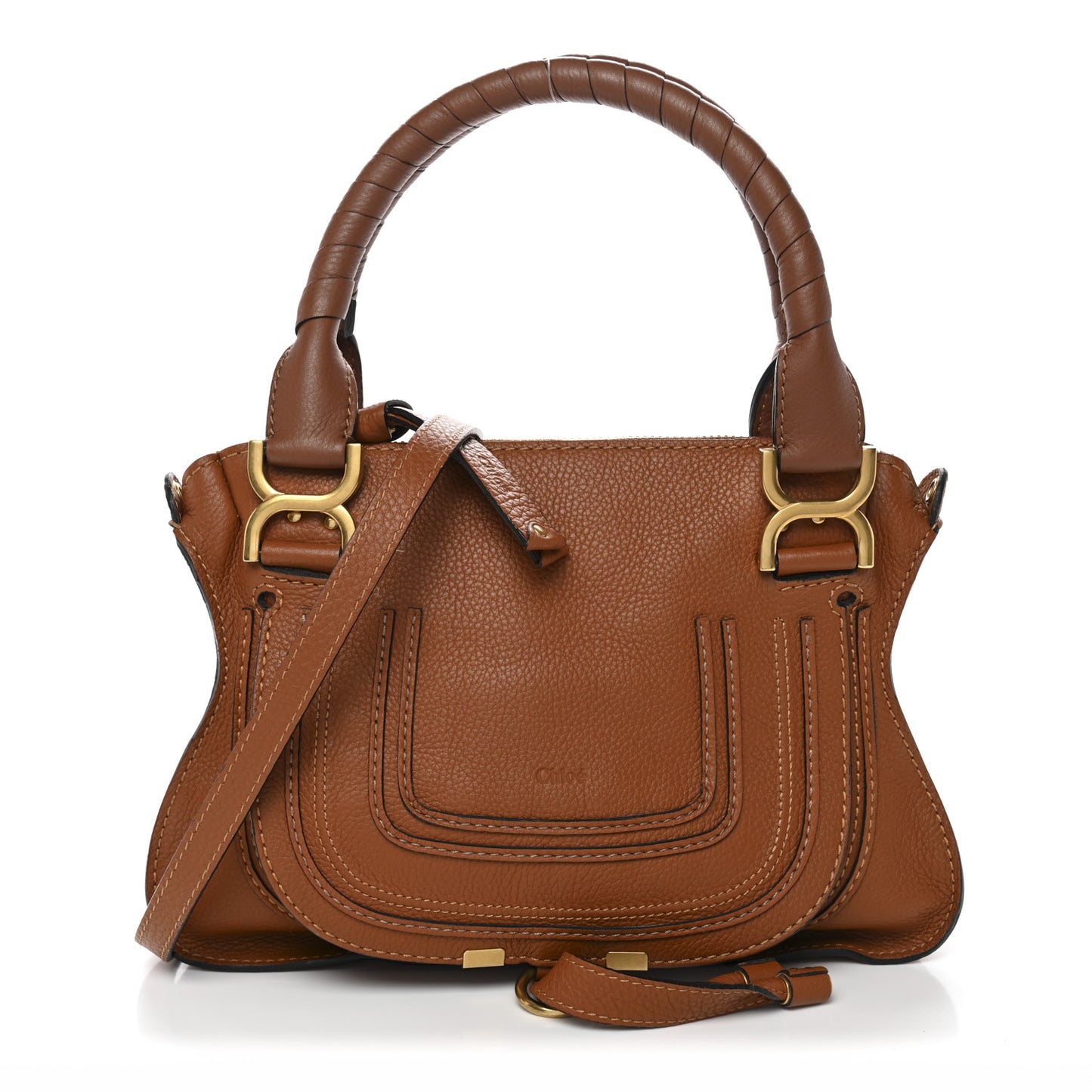 Calfskin Small Marcie Satchel Tan