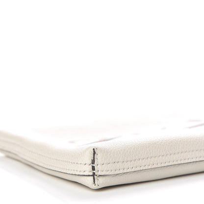 Gucci Pebbled Calfskin Medium Logo Portfolio Clutch White 5 of 9