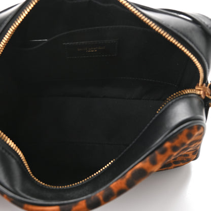 Saint Laurent Calfskin Leopard Print Monogram Lou Camera Bag Black 4 of 8