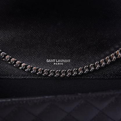 Saint Laurent Grain De Poudre Textured Mixed Matelasse Triquilt Small Monogram Satchel Black 8 of 10