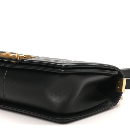 Chanel Calfskin Medium Boy Logo Top Handle Flap Black Black 10 of 10