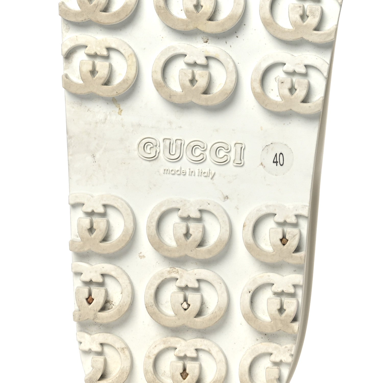 Gucci Soft Rubber Womens Interlocking G Platform 42mm Slide Sandals 40 Off White 8 of 17