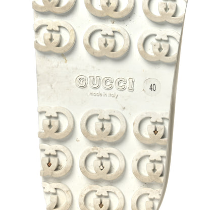 Gucci Soft Rubber Womens Interlocking G Platform 42mm Slide Sandals 40 Off White 8 of 17