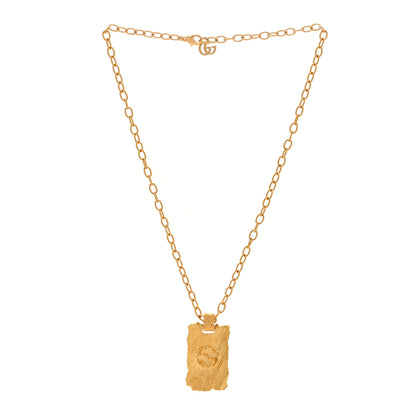 Gucci Metal Interlocking G Dog Tag Necklace Gold 3 of 5