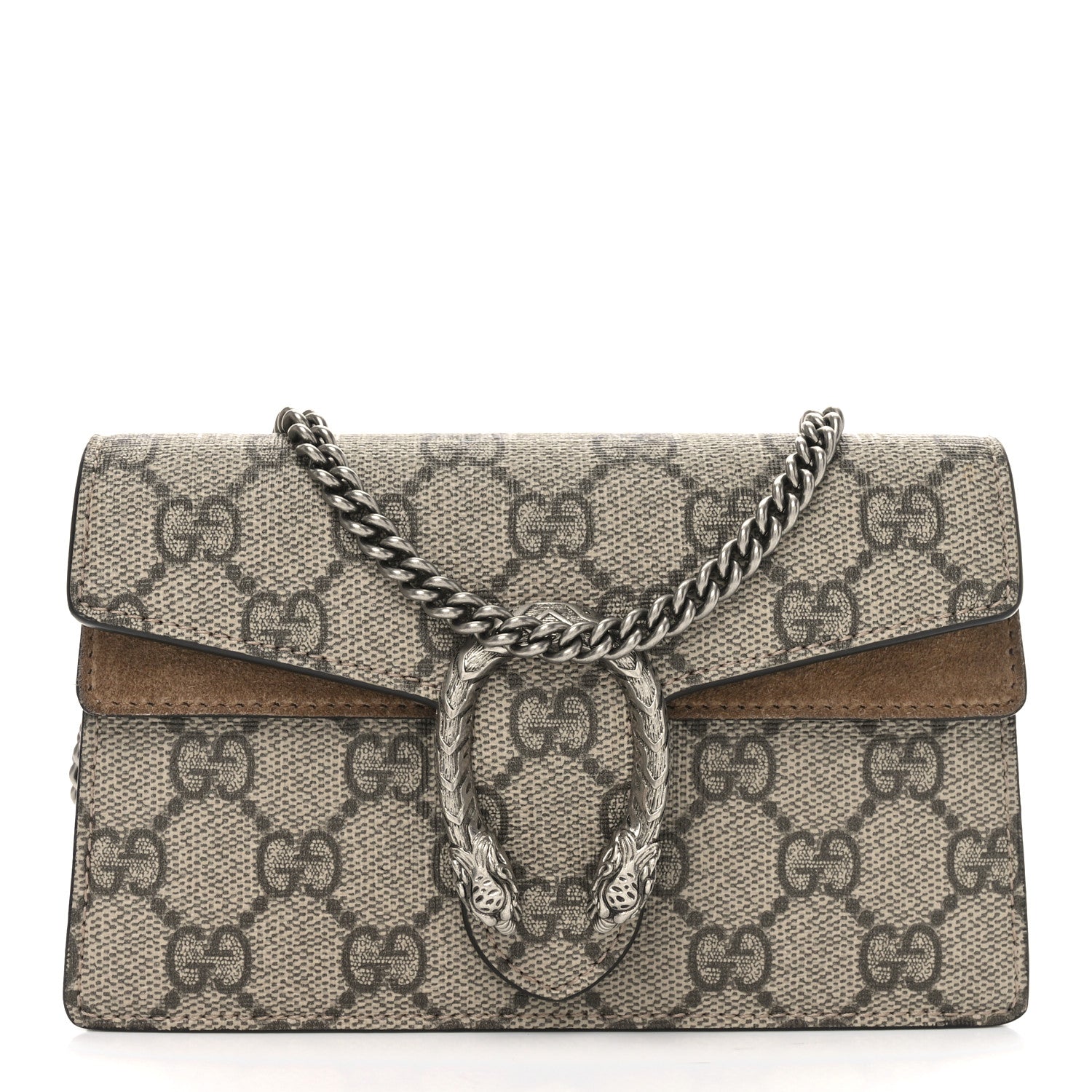 Gucci GG Supreme Monogram Super Mini Dionysus Shoulder Bag Taupe 1 of 10
