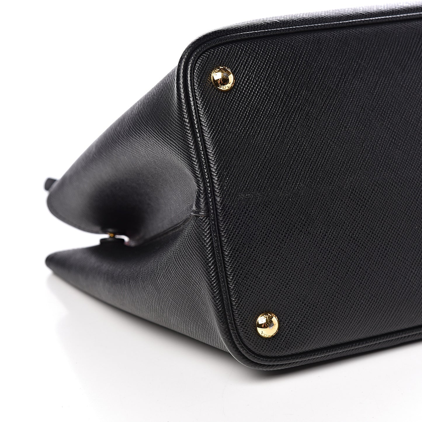 Saffiano Cuir Large Double Bag Black Fuoco