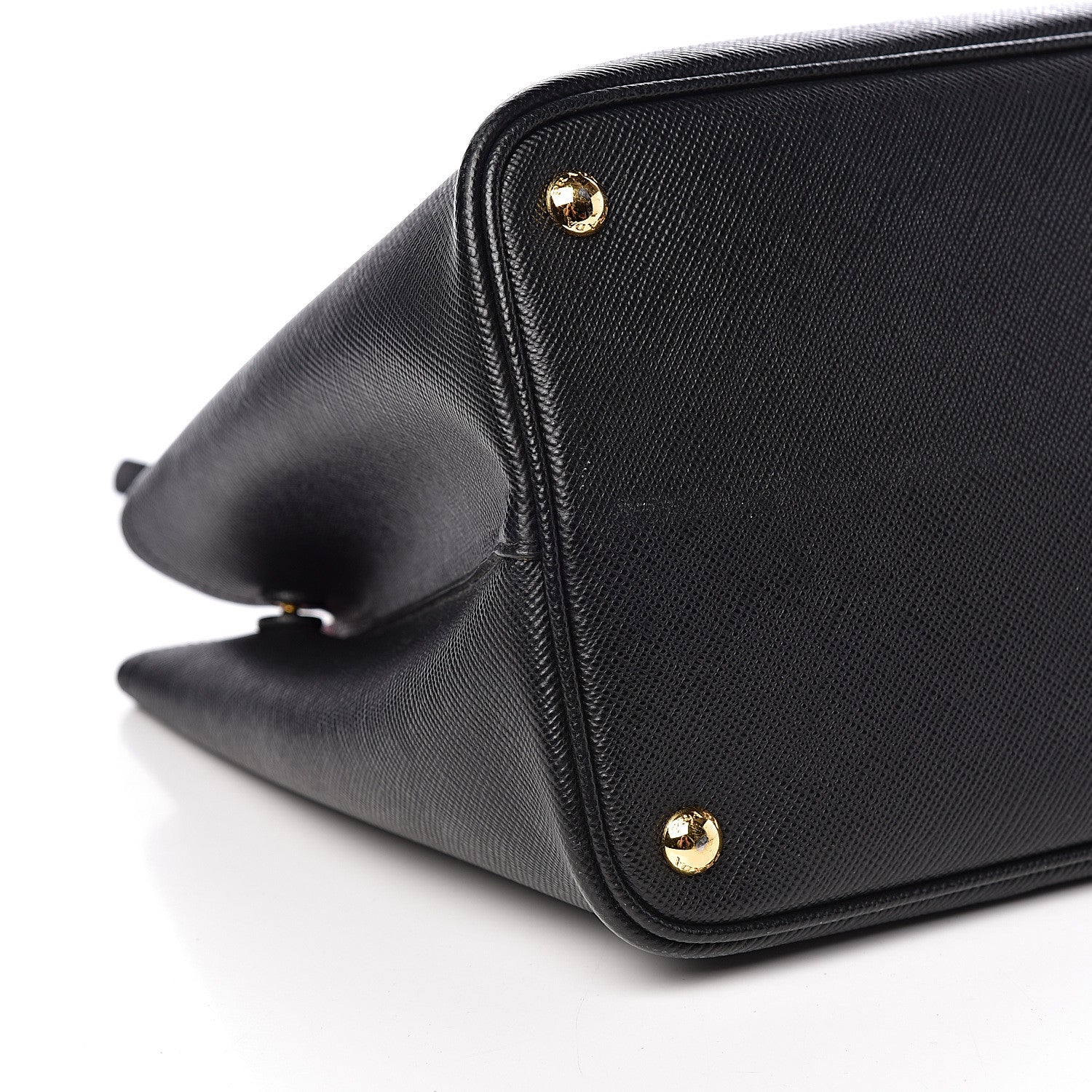 Prada Saffiano Cuir Large Double Bag Black Fuoco 15 of 19