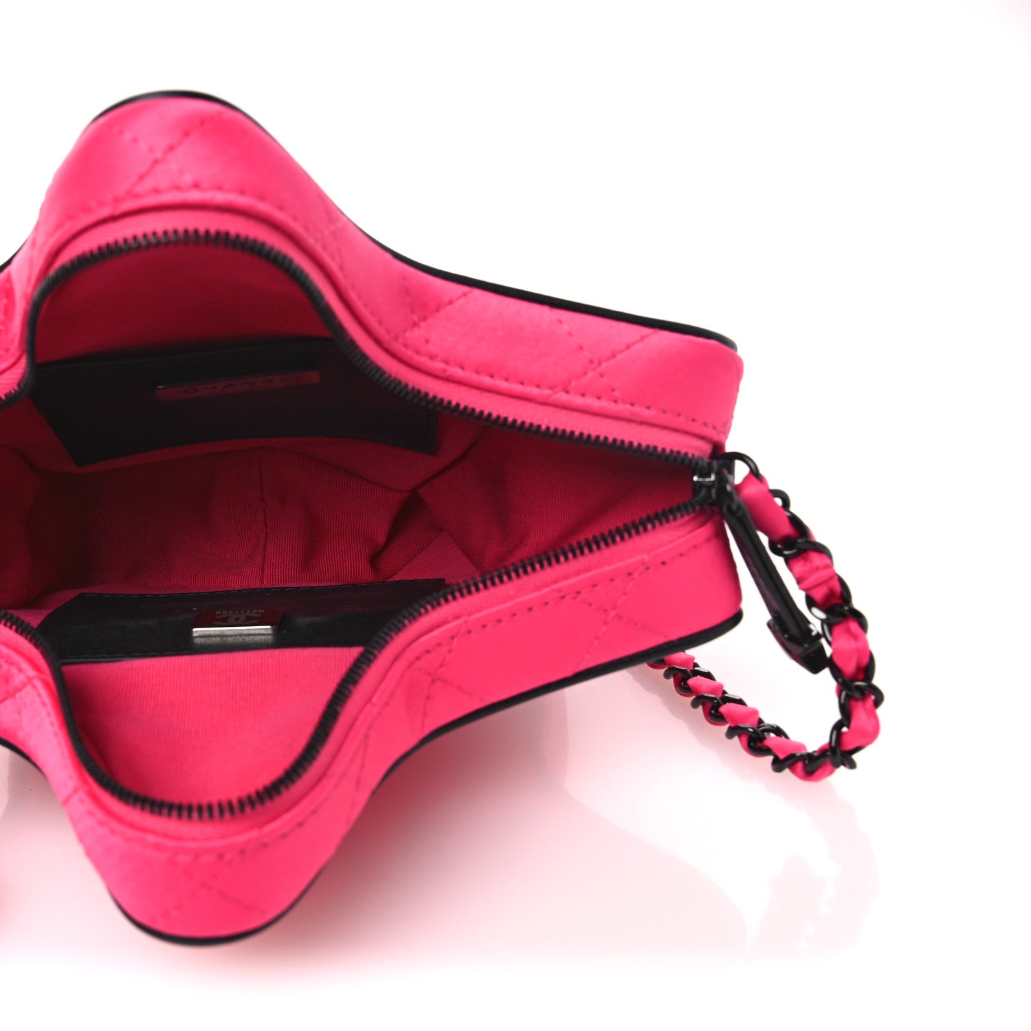 Chanel Satin Quilted Walk Of Fame Star Bag Fuchsia Black 5 of 11