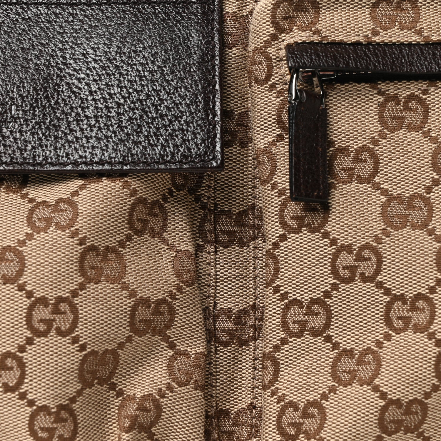 Gucci GG Monogram Double Pocket Belt Bag Dark Brown 8 of 10