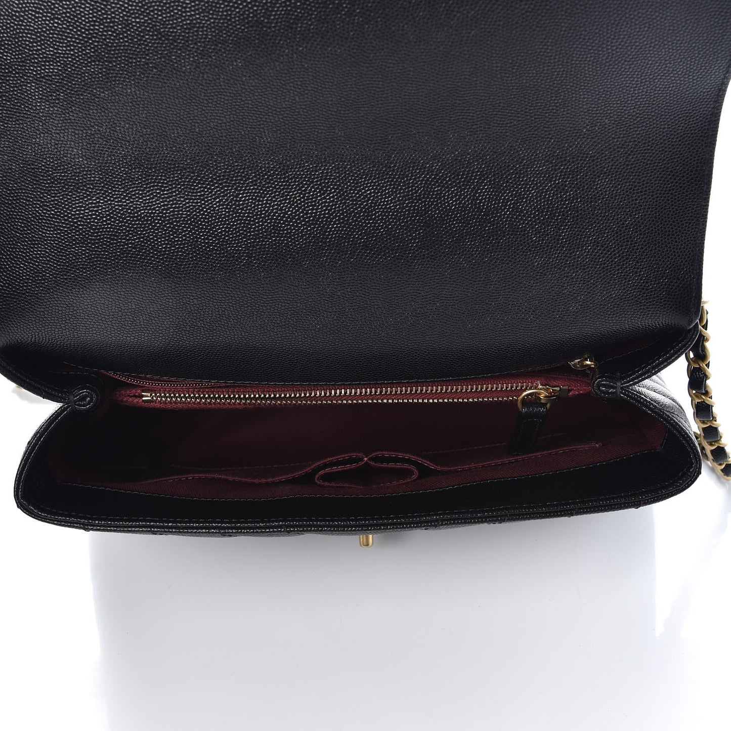 Caviar Chevron Quilted Small Coco Handle Flap Black