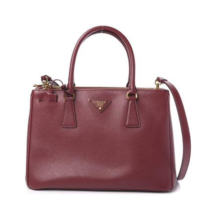 Prada Saffiano Medium Galleria Double Zip Tote Cherry 1 of 10