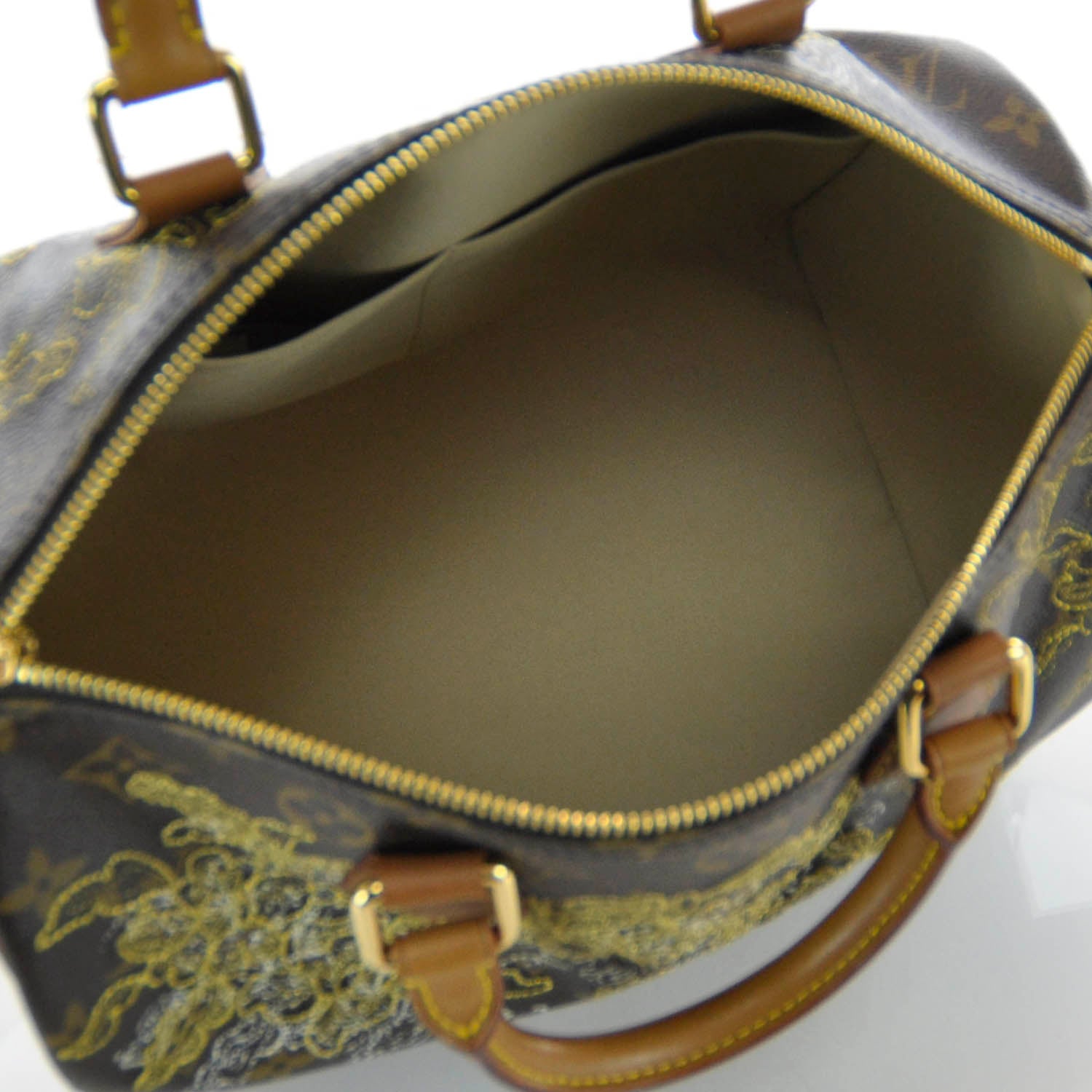 Louis Vuitton Monogram Dentelle Speedy 30 Gold 5 of 7