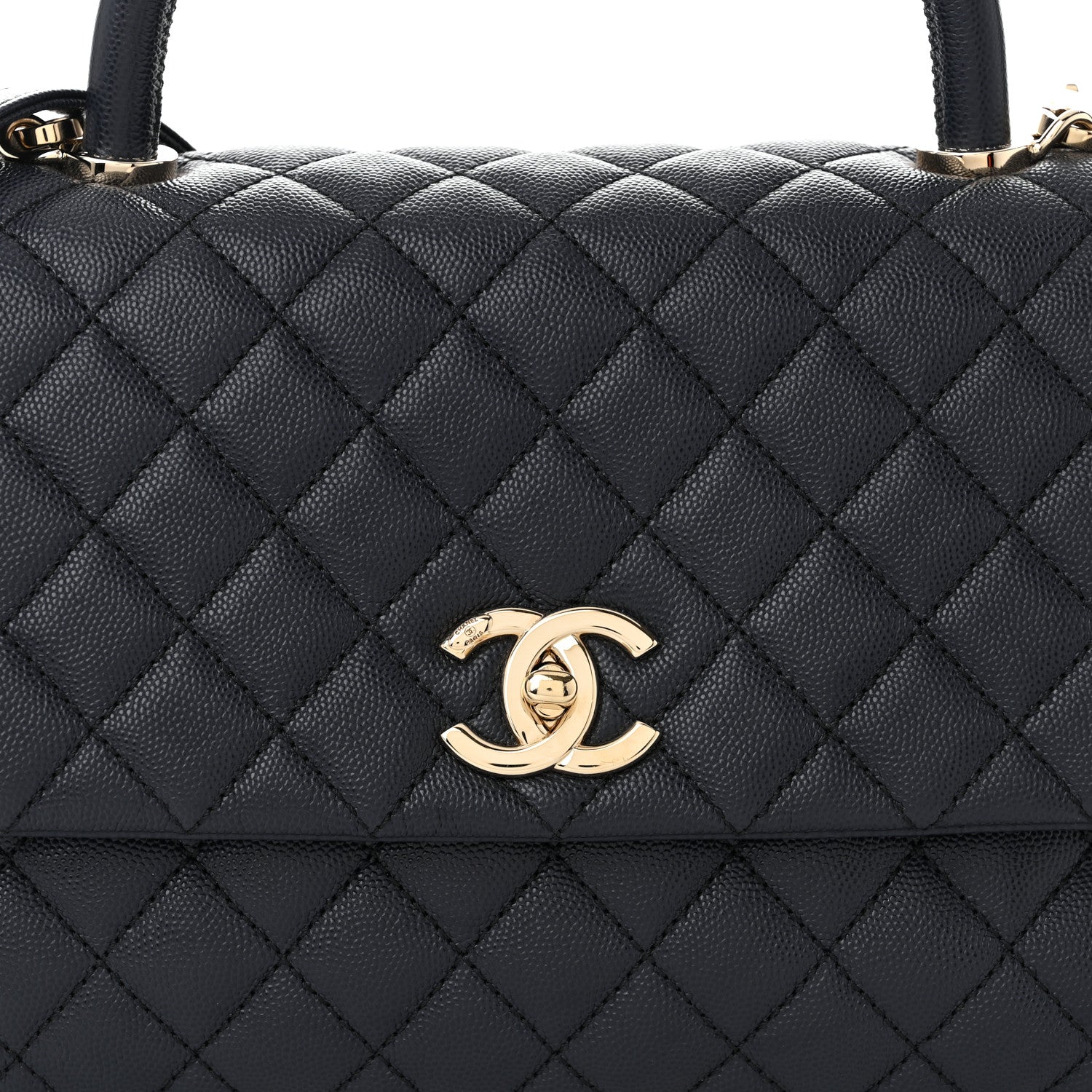 Chanel Caviar Quilted Small Coco Handle Flap Navy 8 of 10