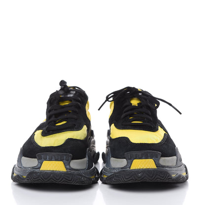 Balenciaga Nylon Suede Mens Triple S 2.0 Sneakers 40 Black Jaune Gris 2 of 9
