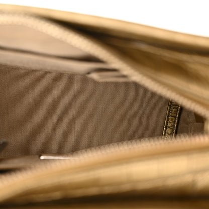 Chanel Metallic Calfskin Crocodile Embossed Cocodile Small Gabrielle Hobo Gold 6 of 11