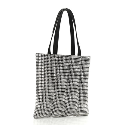Alexander Wang Mesh Crystal Rhinestone Quilted Heiress Tote Black Silver 2 of 9