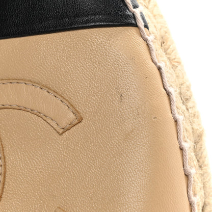 Chanel Lambskin CC Espadrilles 38 Beige Black 13 of 15