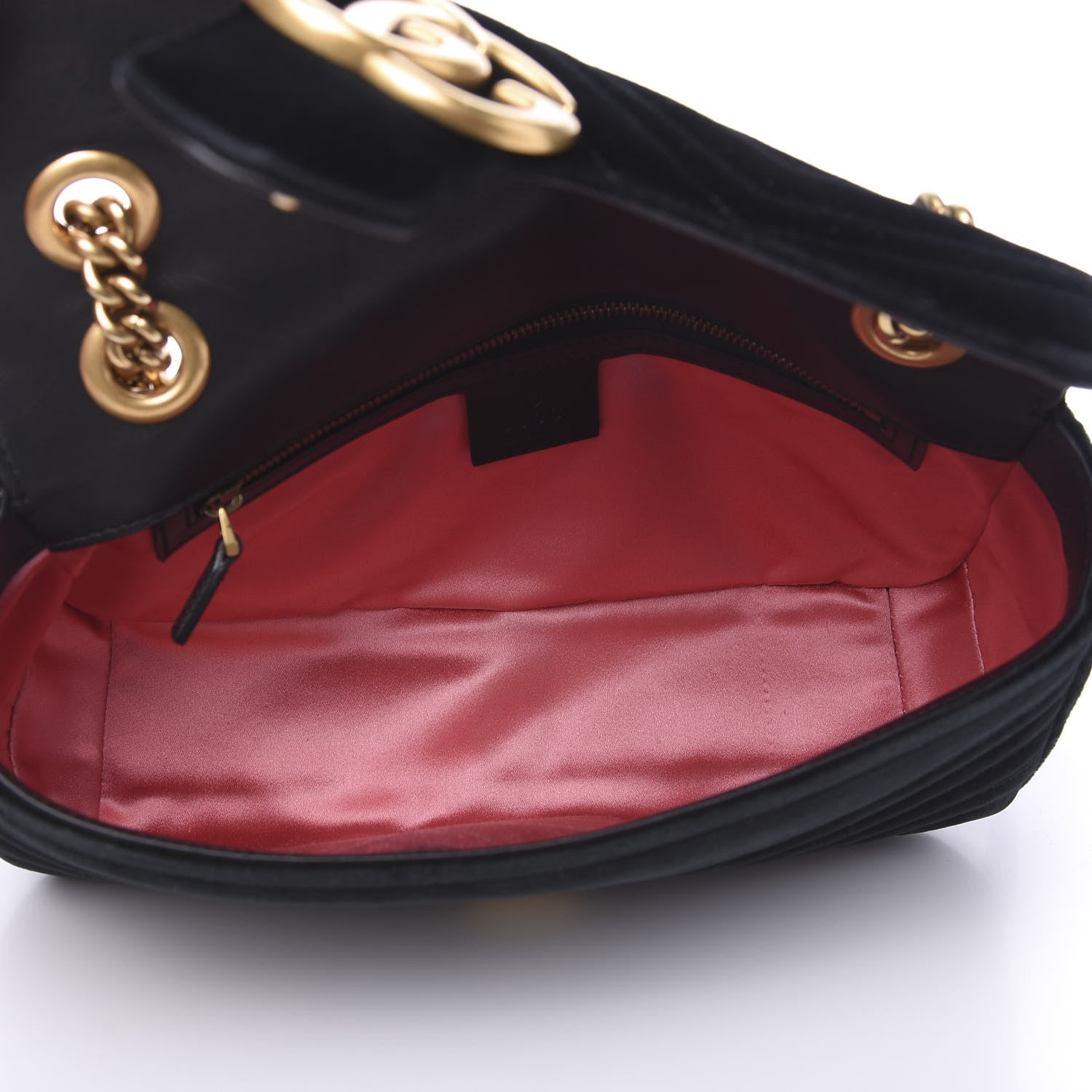 Gucci Velvet Matelasse Small GG Marmont Shoulder Bag Black 4 of 10
