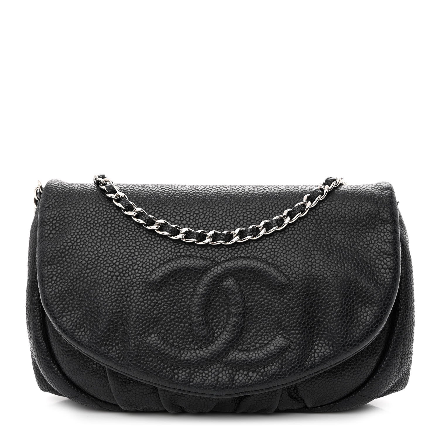 Chanel Caviar Half Moon Wallet On Chain WOC Black 1 of 12