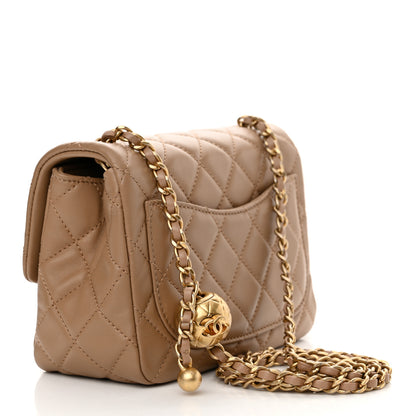 Chanel Lambskin Quilted Mini Pearl Crush Flap Dark Beige 3 of 12