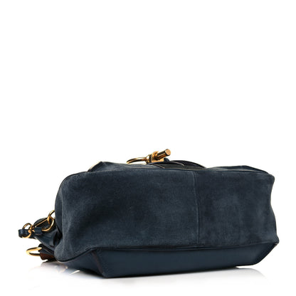 Chloe Suede Medium Lexa Shoulder Bag Silver Blue 3 of 11