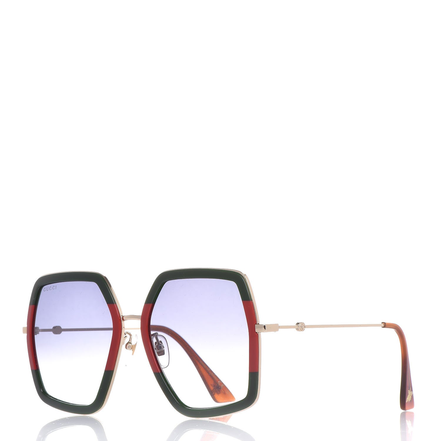 Gucci Square Frame Web GG0106S Sunglasses Tortoise 1 of 7