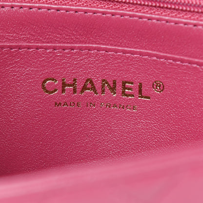 Chanel Lambskin Quilted Mini Top Handle Rectangular Flap Dark Pink 6 of 9